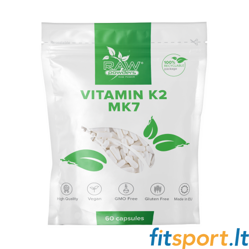 K2-vitamiini toorpulbrid (MK-7) (500 mcg 60 kapslit) 